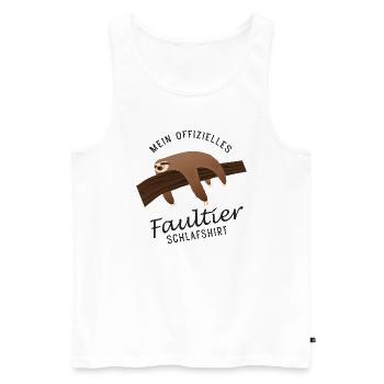 Mein Offizielles Faultier Schlafshirt Pyjama - Men's Premium Organic Tank Top - white - Front - Michal (187cm)