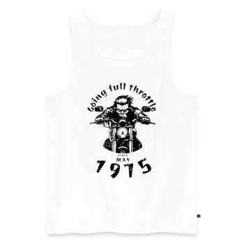 50. Geburtstag Going full throttle since 05/1975 - Männer Premium Bio Tank Top - Weiß - Vorne - Michal (187cm)