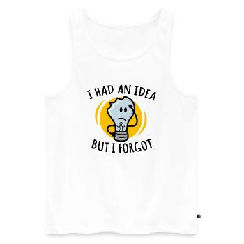 I Had An Idea But I Forgot, Funny Light Bulb - Men's Premium Organic Tank Top - white - Front - Michal (187cm)