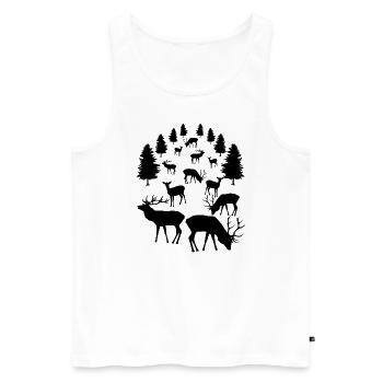 Deer, roe deer, red deer, fallow deer, deer, roebuck - Men's Premium Organic Tank Top - white - Front - AI Model Male 178 light (178cm)