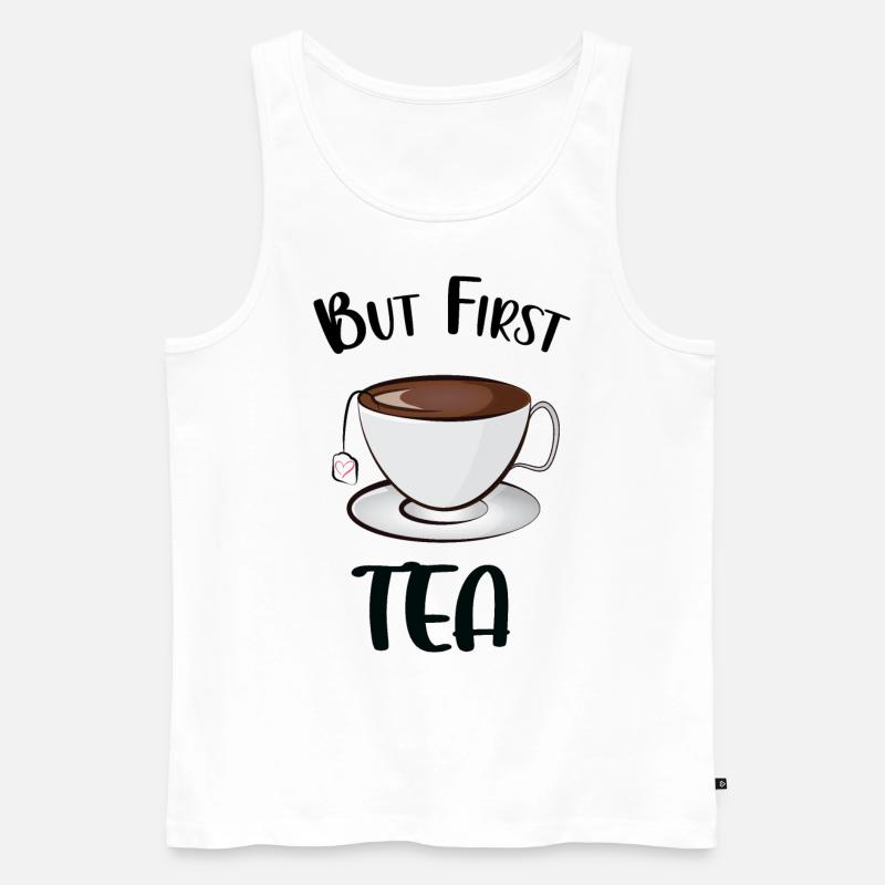 Aber der erste Tee - Männer Premium Bio Tank Top - Weiß