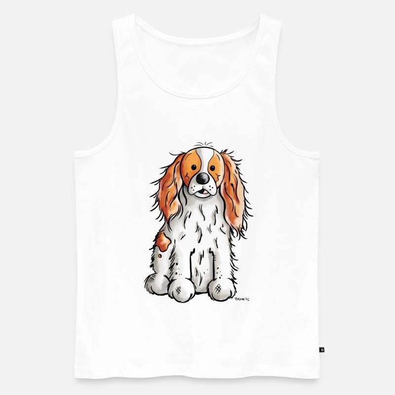 Cavalier King Charles Spaniel - Männer Premium Bio Tank Top - Weiß