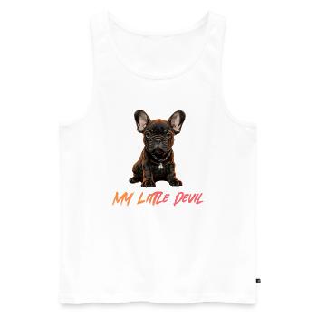 Bouledogue Français Chiens Chiot Diable - Débardeur bio Premium Homme - blanc - Devant - Michal (187cm)