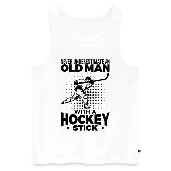 Alter Eishockey Fan - Männer Premium Bio Tank Top - Weiß - Vorne - AI Model Male 178 light (178cm)