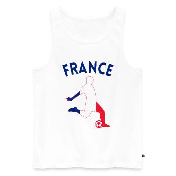 Idée cadeau Football Supporter France - Débardeur bio Premium Homme - blanc - Devant - Michal (187cm)