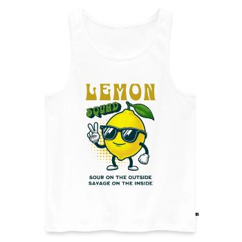 Lemon Squad Sour On The Inside Zitronen Frucht - Männer Premium Bio Tank Top - Weiß - Vorne - AI Model Male 178 light (178cm)