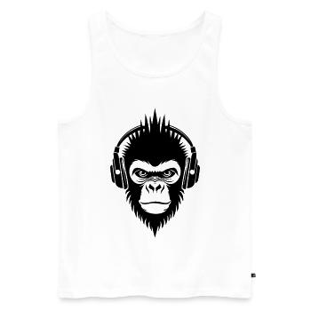 Bass und starker Affenkopf Punk Beat Shirt - Männer Premium Bio Tank Top - Weiß - Vorne - Michal (187cm)