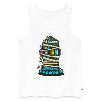 Alien wrapped in bandages - Men's Premium Organic Tank Top - white - Front - AI Model Male 178 light (178cm)