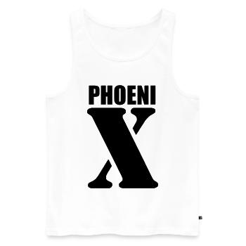 Phoenix – First Name Design | Minimal Typography - Männer Premium Bio Tank Top - Weiß - Vorne - AI Model Male 178 light (178cm)