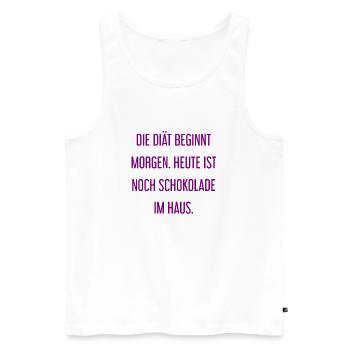 Die Diät beginnt morgen - Schokolade im Haus! - Männer Premium Bio Tank Top - Weiß - Vorne - Michal (187cm)