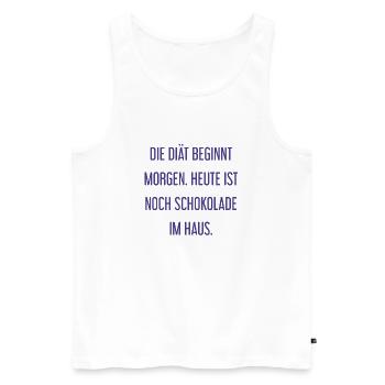 Die Diät beginnt morgen - Schokolade im Haus! - Männer Premium Bio Tank Top - Weiß - Vorne - Michal (187cm)