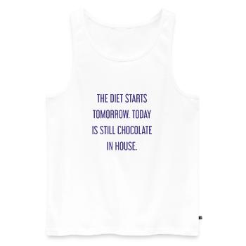 Die Diät beginnt morgen - Schokolade im Haus! - Männer Premium Bio Tank Top - Weiß - Vorne - Michal (187cm)