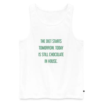 Die Diät beginnt morgen - Schokolade im Haus! - Männer Premium Bio Tank Top - Weiß - Vorne - Michal (187cm)