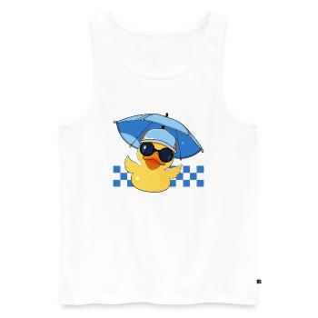 Quietscheente Sommer Badeente Rubber Duck Enten - Männer Premium Bio Tank Top - Weiß - Vorne - Michal (187cm)