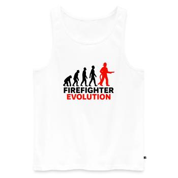 Feuerwehr Evolution Held Geschenk Cool - Männer Premium Bio Tank Top - Weiß - Vorne - AI Model Male 178 light (178cm)