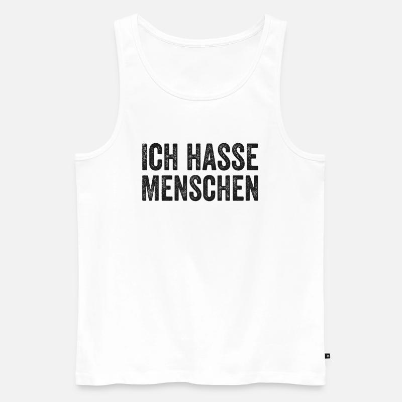 Ich hasse Menschen - Männer Premium Bio Tank Top - Weiß
