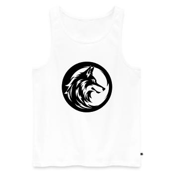 Wolf - Männer Premium Bio Tank Top - Weiß - Vorne - Michal (187cm)