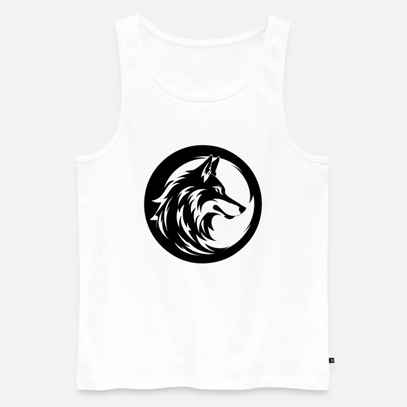 Wolf - Männer Premium Bio Tank Top - Weiß