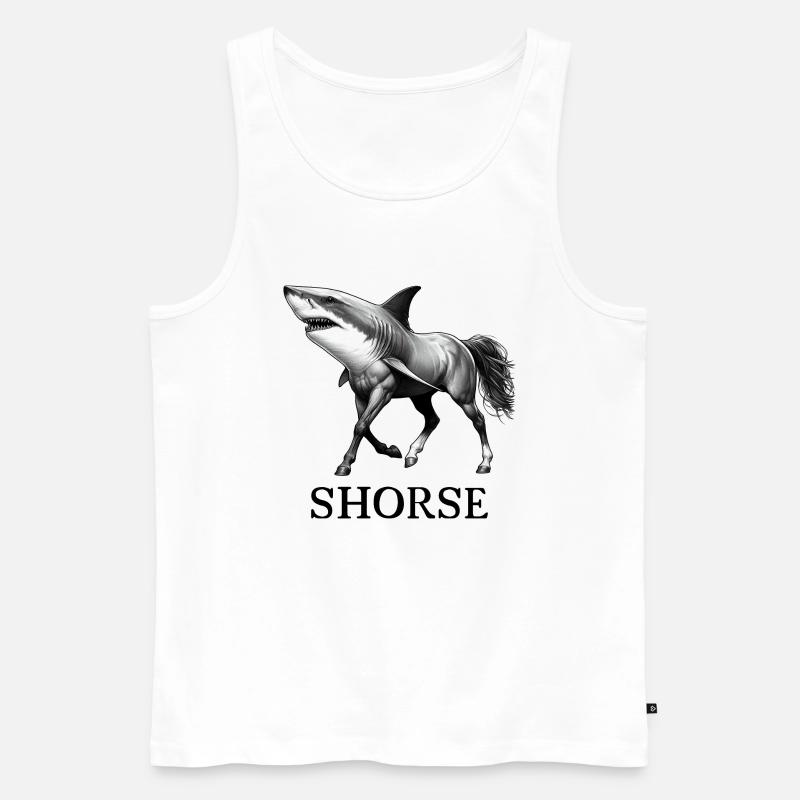 Haifisch Pferd Pferd - Männer Premium Bio Tank Top - Weiß