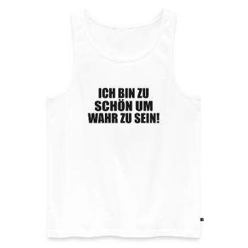 too good to be true Self-absorbed Selfish Selfish - Men's Premium Organic Tank Top - white - Front - AI Model Male 178 light (178cm)