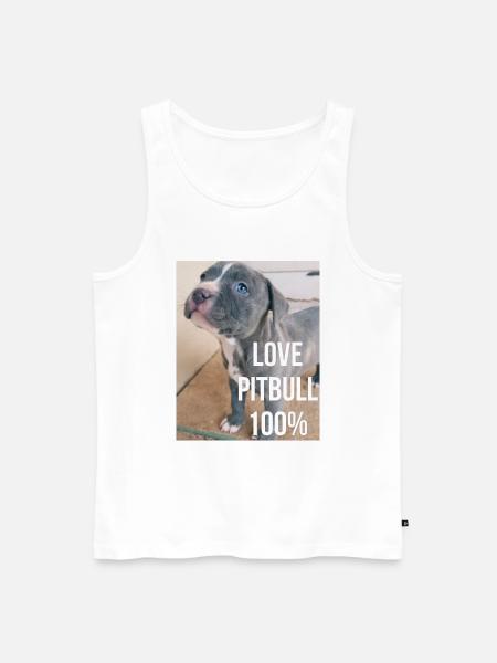 Pitbull Love - Men's Premium Organic Tank Top - white