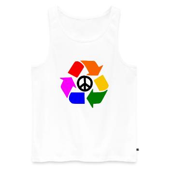 Peace sign - Men's Premium Organic Tank Top - white - Front - AI Model Male 178 light (178cm)