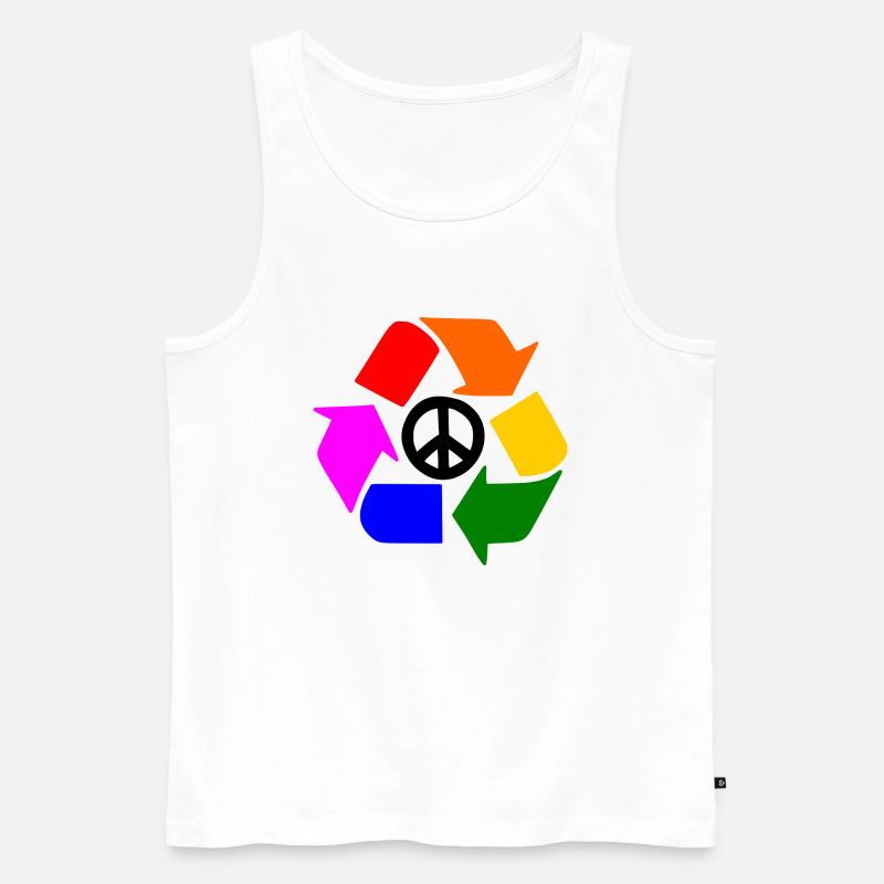 Friedenszeichen - Männer Premium Bio Tank Top - Weiß