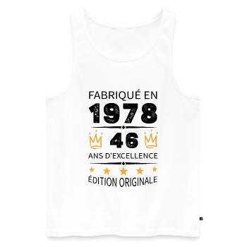 Made in 1978 Born in 1978 46 Years Anniversary - Men's Premium Organic Tank Top - white - Front - Michal (187cm)