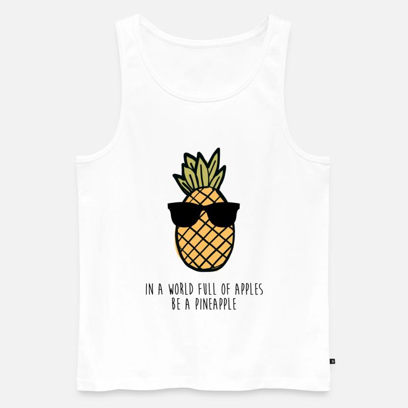 Ananas Pineapple Cool Geschenk - Männer Premium Bio Tank Top - Weiß