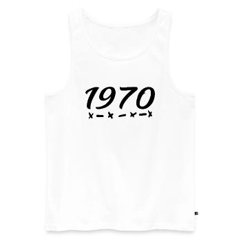 1970 Retro Style 1970 Geburtstag 1970 Vintage - Männer Premium Bio Tank Top - Weiß - Vorne - AI Model Male 178 light (178cm)
