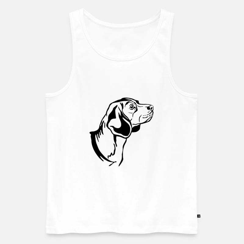 Beagle - Männer Premium Bio Tank Top - Weiß