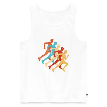 Fitness, Jogging, Jogging, Course à pied, Course à pied, Hommes - Débardeur bio Premium Homme - blanc - Devant - AI Model Male 178 light (178cm)