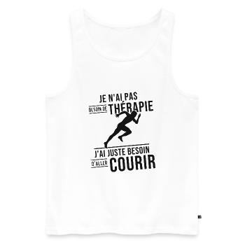 J'ai juste besoin d'aller courir, Humour cadeau - Débardeur bio Premium Homme - blanc - Devant - Michal (187cm)