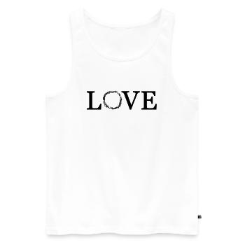 L'amour - Débardeur bio Premium Homme - blanc - Devant - AI Model Male 178 light (178cm)