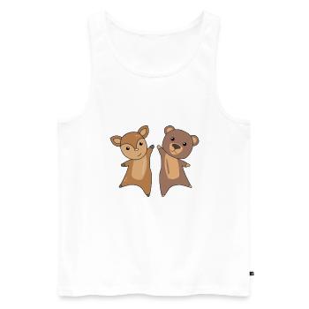 Reh Bär Waldtiere süße Tiere für Kinder niedlich - Männer Premium Bio Tank Top - Weiß - Vorne - AI Model Male 178 light (178cm)