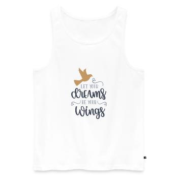 laisse tes rêves être tes ailes colombe la liberté - Débardeur bio Premium Homme - blanc - Devant - Michal (187cm)