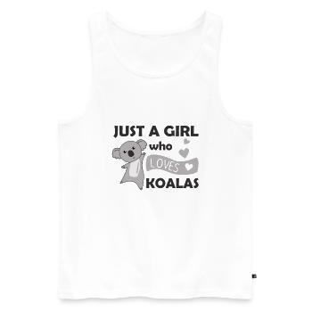 Juste une fille qui aime les koalas, joli coeur d'ours koala - Débardeur bio Premium Homme - blanc - Devant - Michal (187cm)