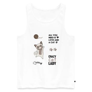 Chat mignon chat autocollant set de parole pattes - Débardeur bio Premium Homme - blanc - Devant - Michal (187cm)