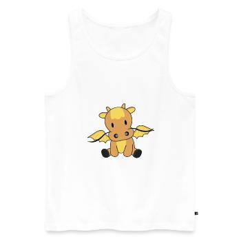 Drache gelber Märchen Fantasy süße Tiere - Männer Premium Bio Tank Top - Weiß - Vorne - AI Model Male 178 light (178cm)