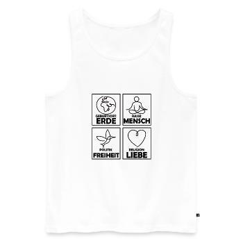 Religion Liebe Freiheit Leben Menschen - Männer Premium Bio Tank Top - Weiß - Vorne - Michal (187cm)