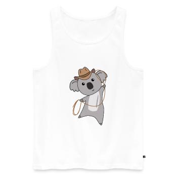 Cowboy Koala Koalas Koalas Western Australie - Débardeur bio Premium Homme - blanc - Devant - Michal (187cm)