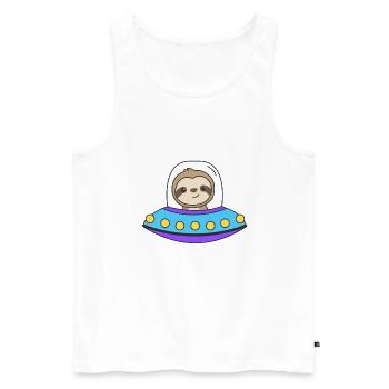 Faultier Ufo Weltraum Universum Alien Faultiere - Männer Premium Bio Tank Top - Weiß - Vorne - AI Model Male 178 light (178cm)