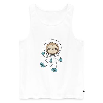 Faultier fliegt im Weltall als Astronaut Rakete - Männer Premium Bio Tank Top - Weiß - Vorne - AI Model Male 178 light (178cm)