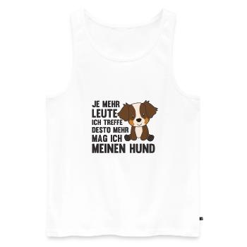 Hund Australian Sheperd mag keine Menschen - Männer Premium Bio Tank Top - Weiß - Vorne - Michal (187cm)