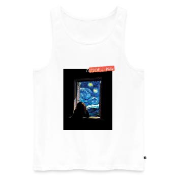Außerhalb Ihres Fensters. - Männer Premium Bio Tank Top - Weiß - Vorne - AI Model Male 178 light (178cm)