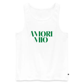 Amore Mio meine Liebe grün Geschenk-Idee Zitat - Männer Premium Bio Tank Top - Weiß - Vorne - AI Model Male 178 light (178cm)