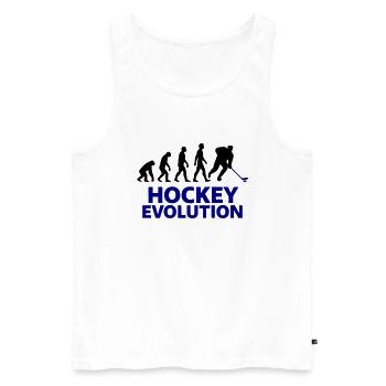 Hockey Evolution Spieler Geschenk Cool - Männer Premium Bio Tank Top - Weiß - Vorne - AI Model Male 178 light (178cm)