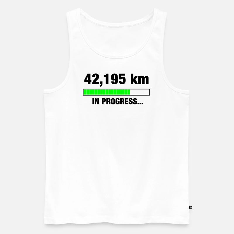Marathon in Progress - Männer Premium Bio Tank Top - Weiß