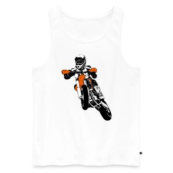 Supermoto - Supermotard - Men's Premium Organic Tank Top - white - Front - Michal (187cm)