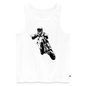 Supermoto - Supermotard - Men's Premium Organic Tank Top - white - Front - Michal (187cm)